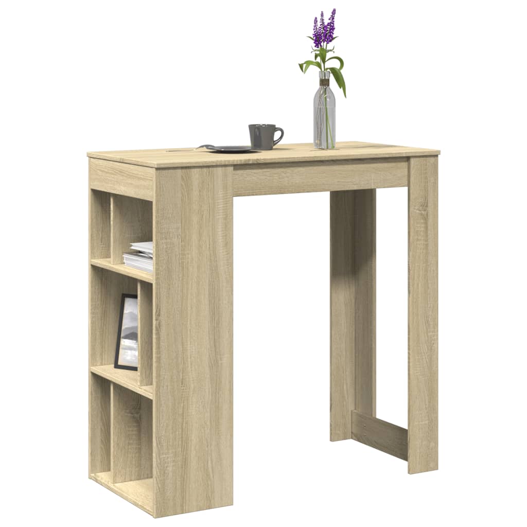 vidaXL Bar Table with Racks Sonoma Oak 102x50x103.5 cm Engineered Wood