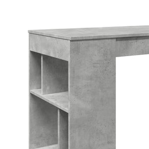 vidaXL Bar Table with Racks Concrete Grey 102x50x103.5 cm Engineered Wood