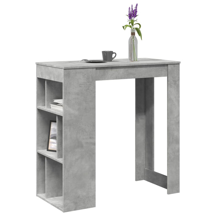 vidaXL Bar Table with Racks Concrete Grey 102x50x103.5 cm Engineered Wood