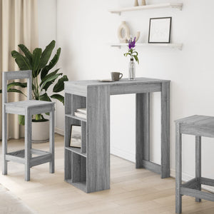 vidaXL Bar Table with Racks Grey Sonoma 102x50x103.5 cm Engineered Wood