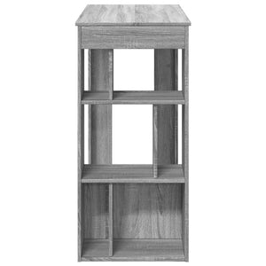 vidaXL Bar Table with Racks Grey Sonoma 102x50x103.5 cm Engineered Wood