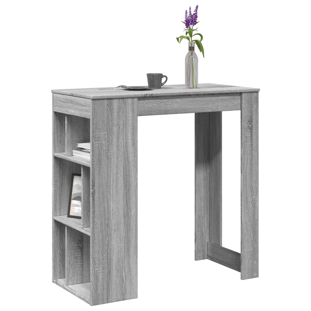 vidaXL Bar Table with Racks Grey Sonoma 102x50x103.5 cm Engineered Wood