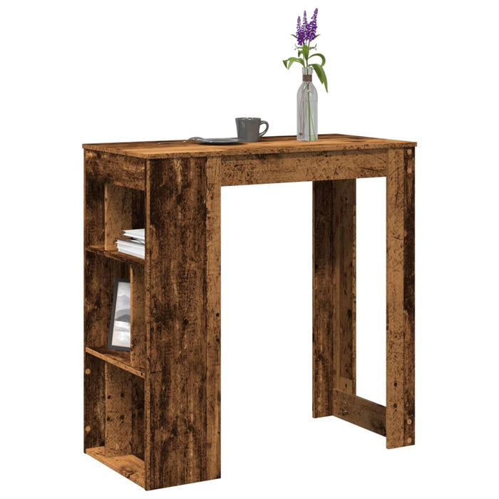 vidaXL Bar Table with Racks Old Wood 102x50x103.5 cm Engineered Wood