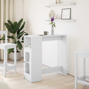 vidaXL Bar Table with Racks White 101x40x103.5 cm Engineered Wood