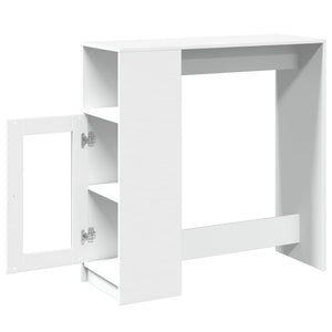 vidaXL Bar Table with Racks White 101x40x103.5 cm Engineered Wood