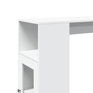 vidaXL Bar Table with Racks White 101x40x103.5 cm Engineered Wood