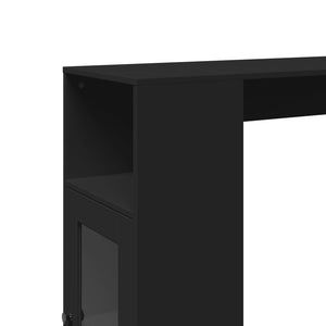 vidaXL Bar Table with Racks Black 101x40x103.5 cm Engineered Wood