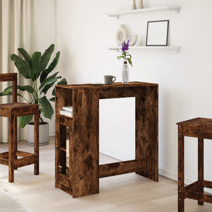 vidaXL Bar Table with Racks Smoked Oak 101x40x103.5 cm Engineered Wood