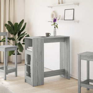 vidaXL Bar Table with Racks Grey Sonoma 101x40x103.5 cm Engineered Wood