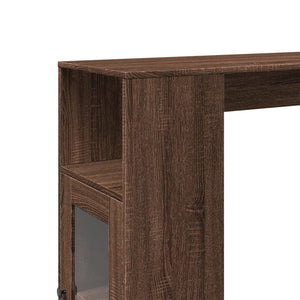 vidaXL Bar Table with Racks Brown Oak 101x40x103.5 cm Engineered Wood