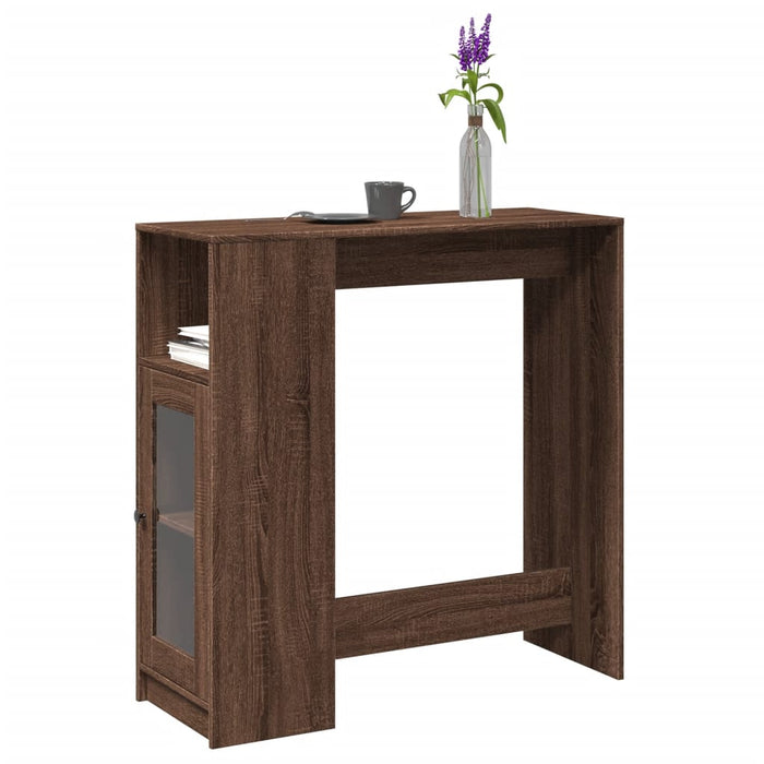 vidaXL Bar Table with Racks Brown Oak 101x40x103.5 cm Engineered Wood