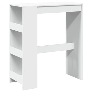 vidaXL Bar Table with Racks White 90x40x103.5 cm Engineered Wood