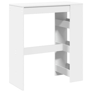 vidaXL Bar Table with Racks White 90x40x103.5 cm Engineered Wood