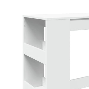 vidaXL Bar Table with Racks White 90x40x103.5 cm Engineered Wood