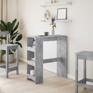 vidaXL Bar Table with Racks Concrete Grey 90x40x103.5 cm Engineered Wood