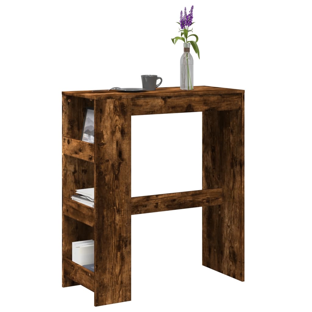 vidaXL Bar Table with Racks Smoked Oak 90x40x103.5 cm Engineered Wood