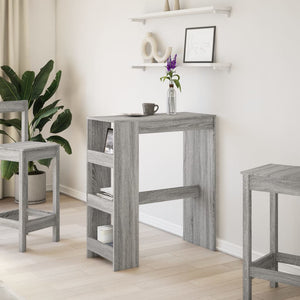 vidaXL Bar Table with Racks Grey Sonoma 90x40x103.5 cm Engineered Wood