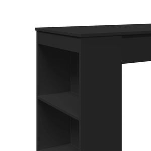 vidaXL Bar Table with Racks Black 95x47x103.5 cm Engineered Wood