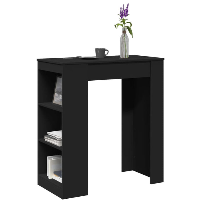 vidaXL Bar Table with Racks Black 95x47x103.5 cm Engineered Wood