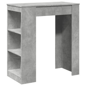 vidaXL Bar Table with Racks Concrete Grey 95x47x103.5 cm Engineered Wood