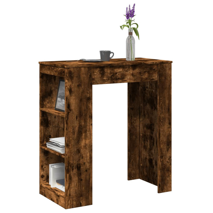 vidaXL Bar Table with Racks Smoked Oak 95x47x103.5 cm Engineered Wood