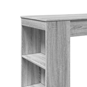 vidaXL Bar Table with Racks Grey Sonoma 95x47x103.5 cm Engineered Wood