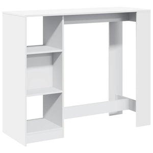 vidaXL Bar Table with Shelf White 124x46x103.5 cm Engineered Wood