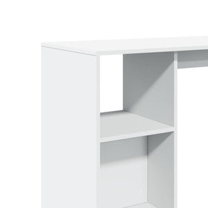 vidaXL Bar Table with Shelf White 124x46x103.5 cm Engineered Wood