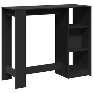 vidaXL Bar Table with Shelf Black 124x46x103.5 cm Engineered Wood