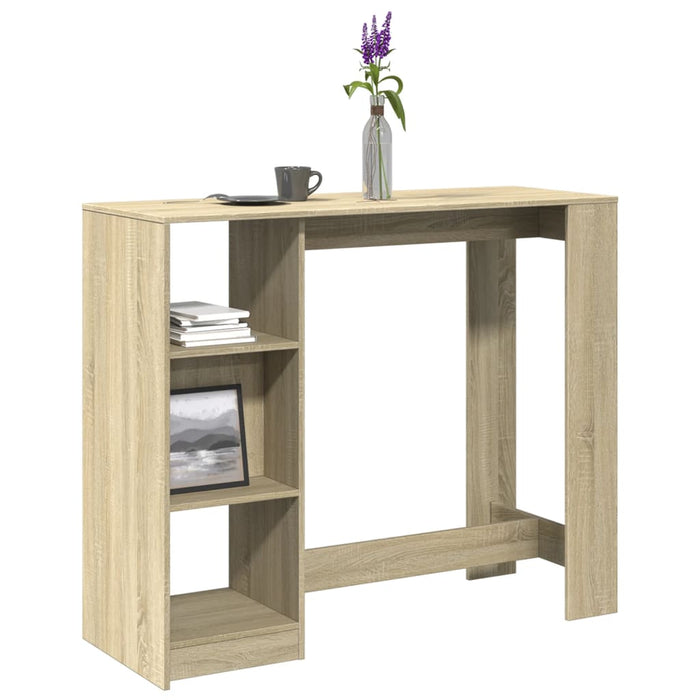 vidaXL Bar Table with Shelf Sonoma Oak 124x46x103.5 cm Engineered Wood