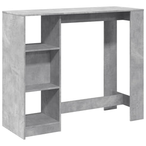 vidaXL Bar Table with Shelf Concrete Grey 124x46x103.5 cm Engineered Wood