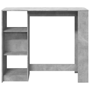 vidaXL Bar Table with Shelf Concrete Grey 124x46x103.5 cm Engineered Wood