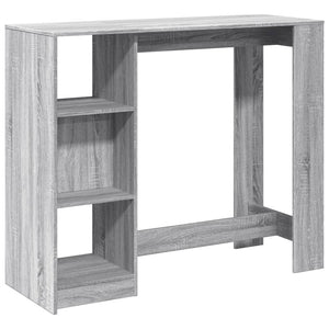 vidaXL Bar Table with Shelf Grey Sonoma 124x46x103.5 cm Engineered Wood