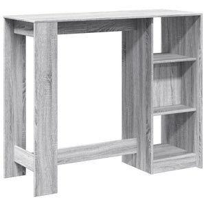 vidaXL Bar Table with Shelf Grey Sonoma 124x46x103.5 cm Engineered Wood