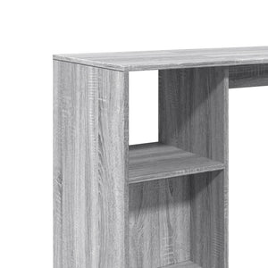 vidaXL Bar Table with Shelf Grey Sonoma 124x46x103.5 cm Engineered Wood