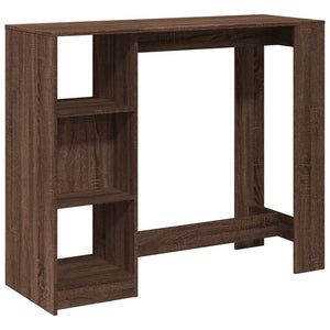 vidaXL Bar Table with Shelf Brown Oak 124x46x103.5 cm Engineered Wood