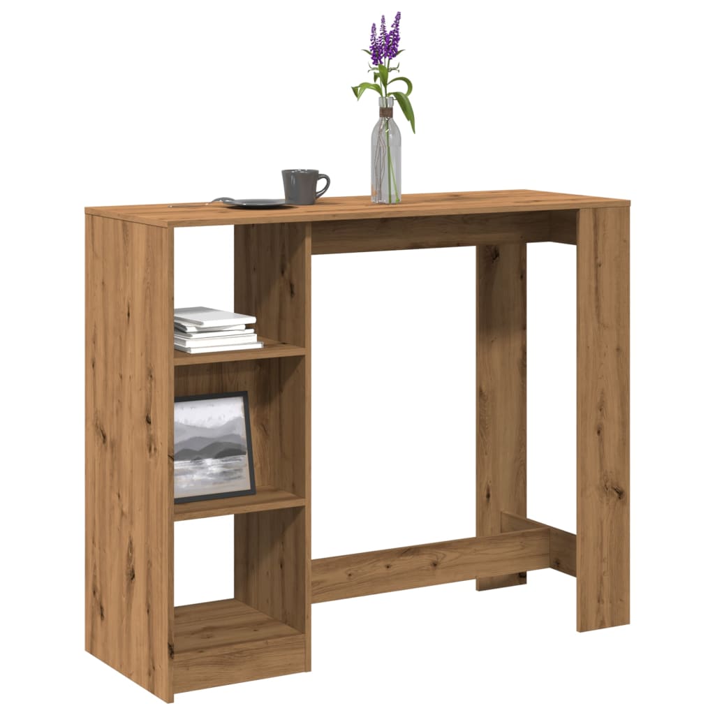 vidaXL Bar Table with Shelf Artisan Oak 124x46x103.5 cm Engineered Wood