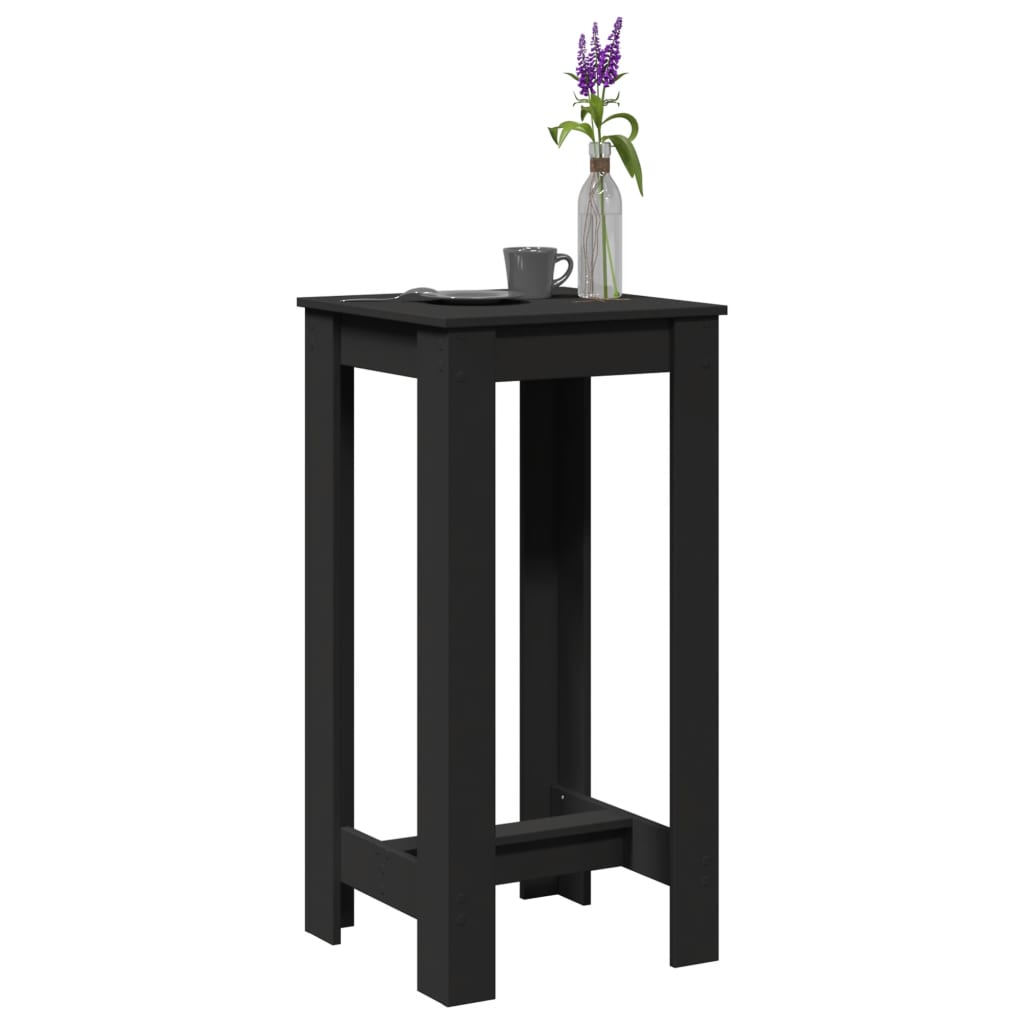 vidaXL Bar Table Black 51x50x103.5 cm Engineered Wood