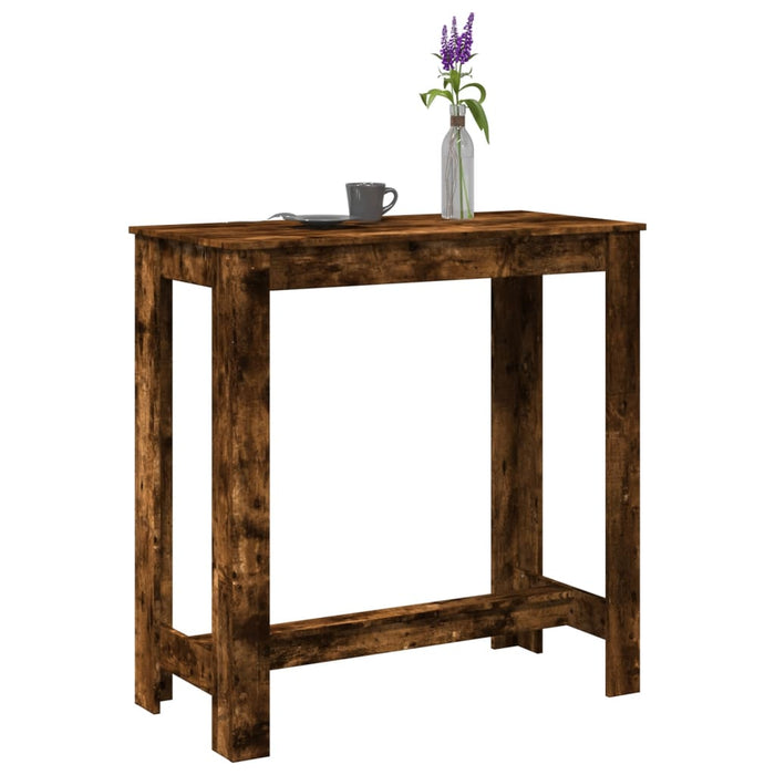 vidaXL Bar Table Smoked Oak 102x50x103.5 cm Engineered Wood