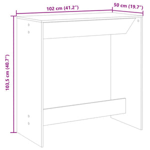 vidaXL Bar Table White 102x50x103.5 cm Engineered Wood