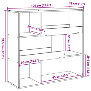 vidaXL Book Cabinet/Room Divider Black 100x33x94.5 cm