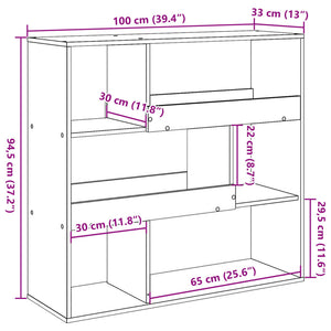 vidaXL Book Cabinet/Room Divider Brown Oak 100x33x94.5 cm