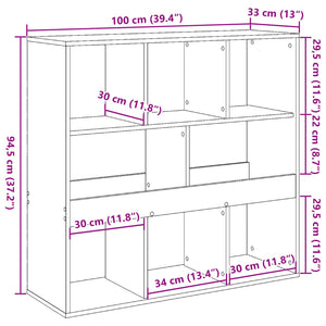 vidaXL Book Cabinet/Room Divider White 100x33x94.5 cm