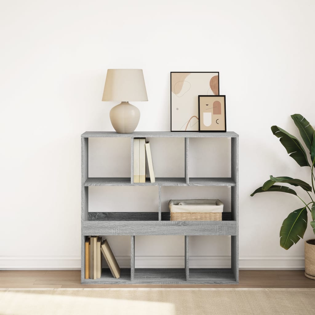 vidaXL Book Cabinet/Room Divider Grey Sonoma 100x33x94.5 cm