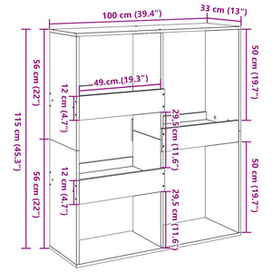 vidaXL Book Cabinet/Room Divider White 100x33x115 cm