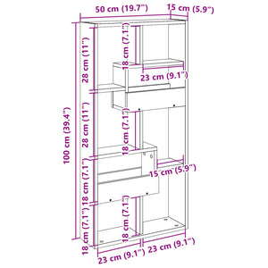 vidaXL Wall Cabinet White 50x15x100 cm Engineered Wood