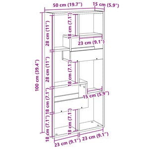 vidaXL Wall Cabinet Sonoma Oak 50x15x100 cm Engineered Wood