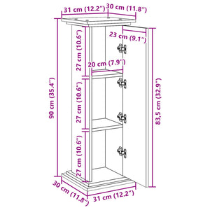 vidaXL Display Stand with Storage White 31x30x90 cm Engineered Wood