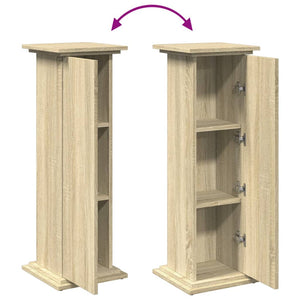 vidaXL Display Stand with Storage Sonoma Oak 31x30x90 cm Engineered Wood