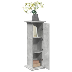 vidaXL Display Stand with Storage Concrete Grey 31x30x90 cm Engineered Wood